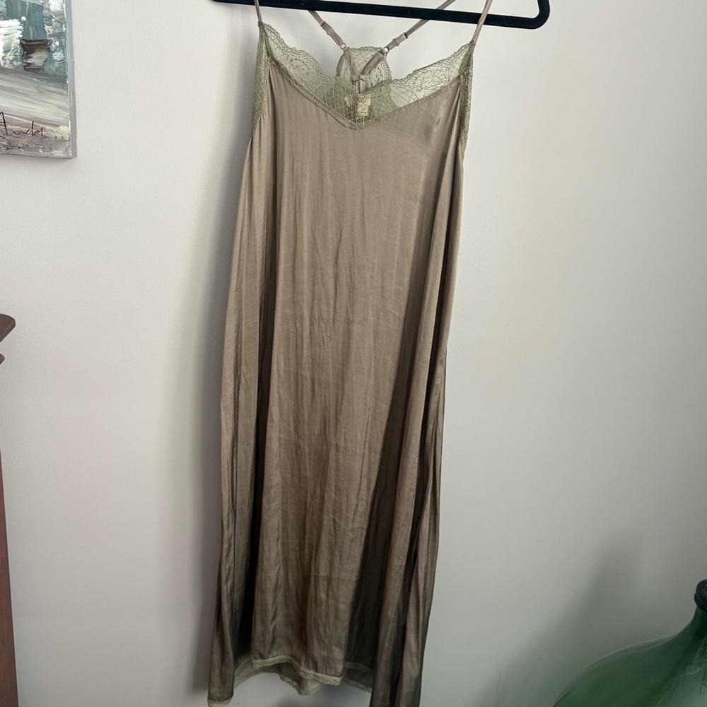 Muted Green Slip Maxi Dress M - Picture 2 of 4